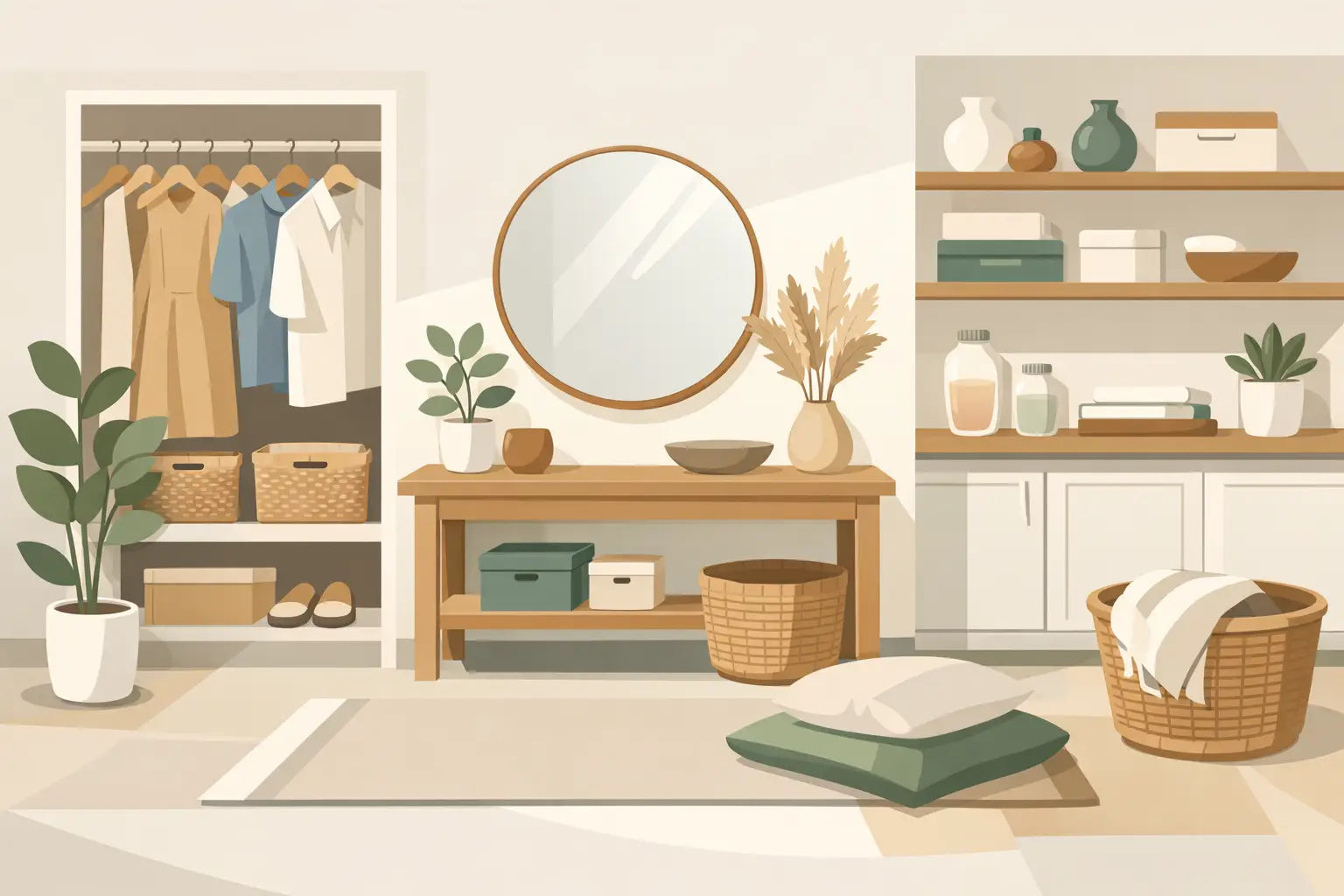 Organização bonita para casa sem excesso