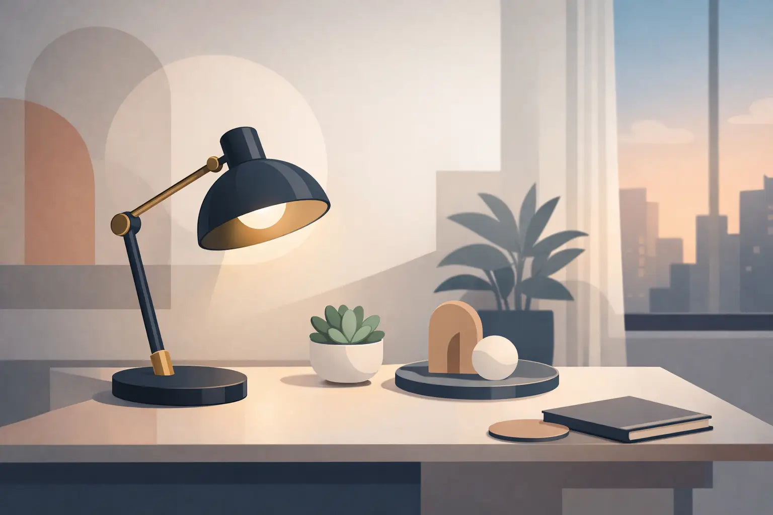 Luminária de mesa moderna na decoração