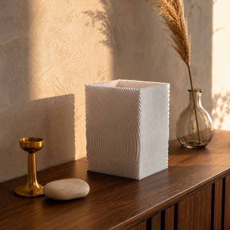 VERDEO Vaso Decorativo Geométrico Moderno Coleção Caixa | Minimalista para Sala, Quarto e Escritório