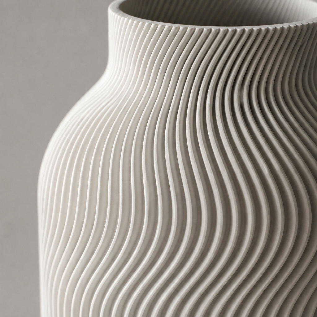VERDEO Coleção Ondas Vaso Decorativo Minimalista Textura Orgânica