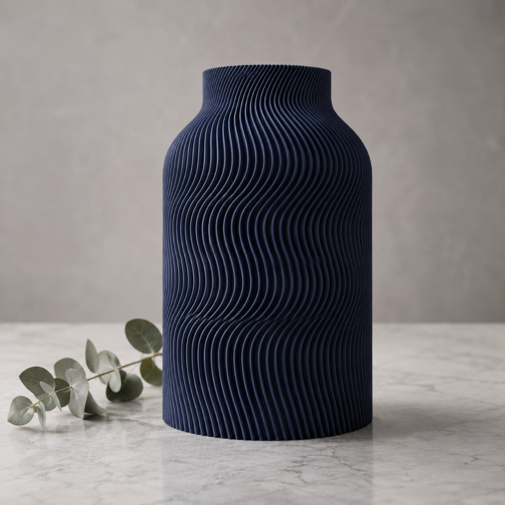 VERDEO Coleção Ondas Vaso Decorativo Minimalista Textura Orgânica