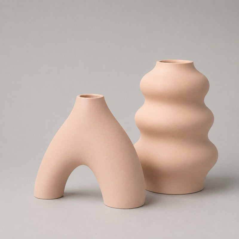 VERDEO Coleção Duna Kit Vasos Decorativos Modernos para Sala e Escritório