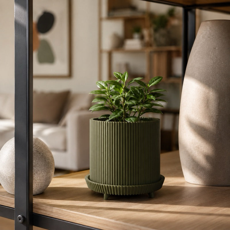 VERDEO Coleção Guarda-Chuva Vaso Decorativo Canelado Minimalista