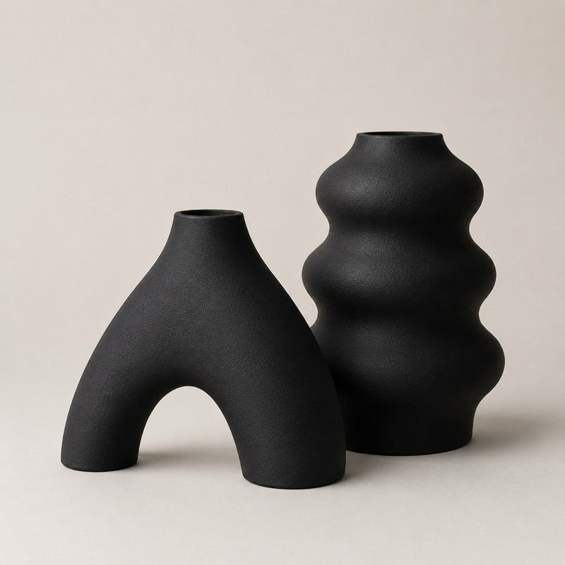 VERDEO Coleção Duna Kit Vasos Decorativos Modernos para Sala e Escritório